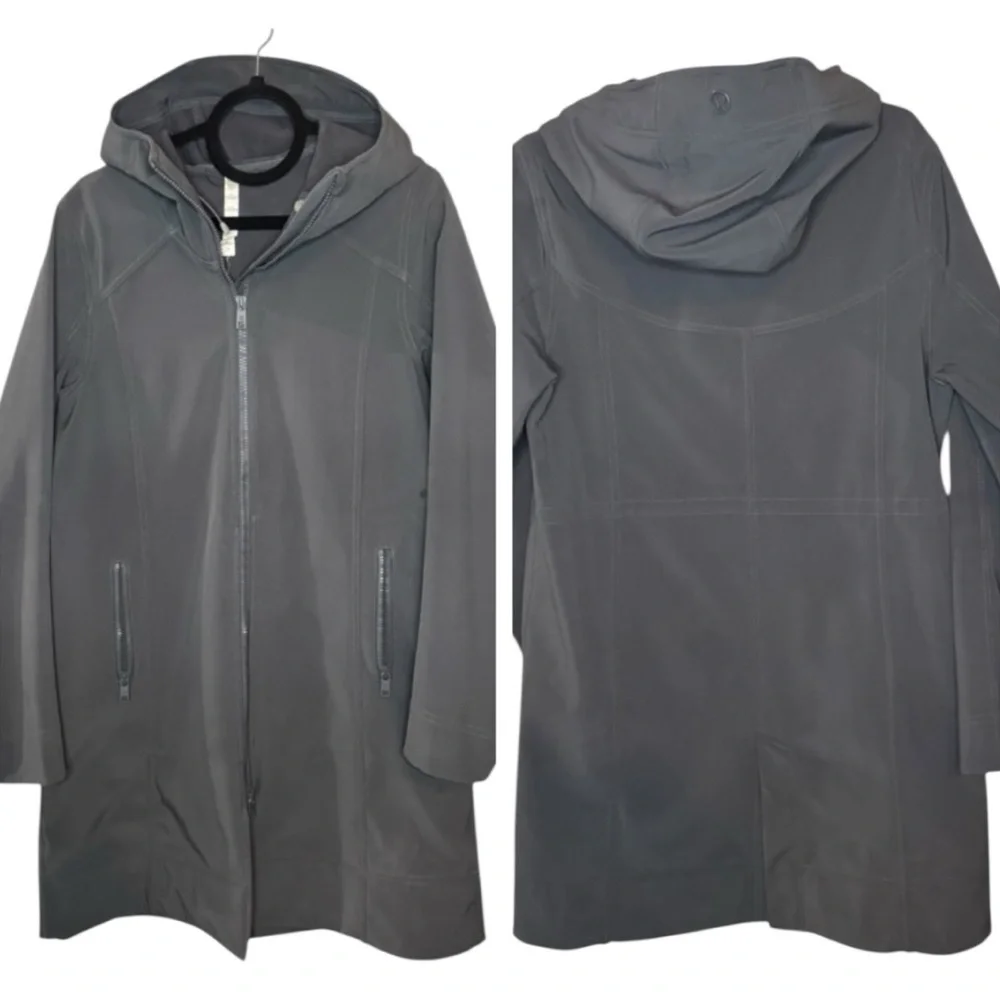 LULULEMON City Softshell Dark Gray Heavy Jacket Rain Coat Size 8